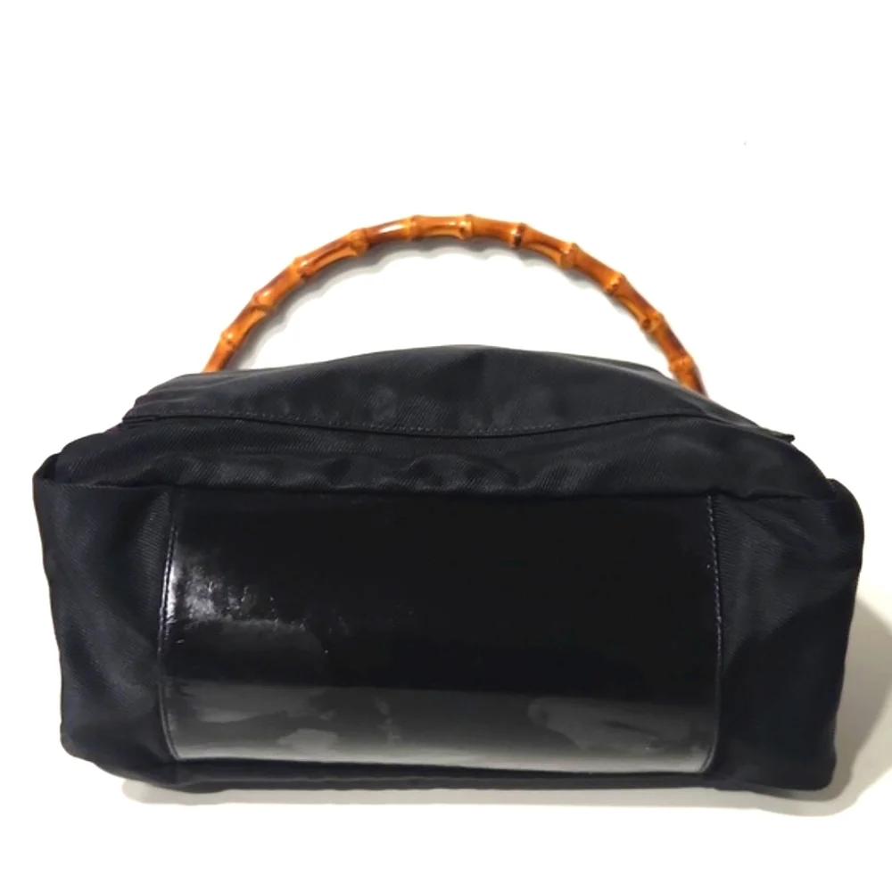 GUCCI Authentic Bamboo Black Classic Nylon Shoulder Bag 000 2058 0509 EUC!! - Picture 12 of 16
